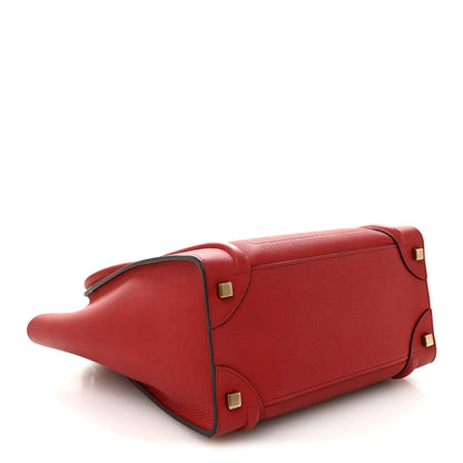 Drummed Calfskin Micro Luggage Red