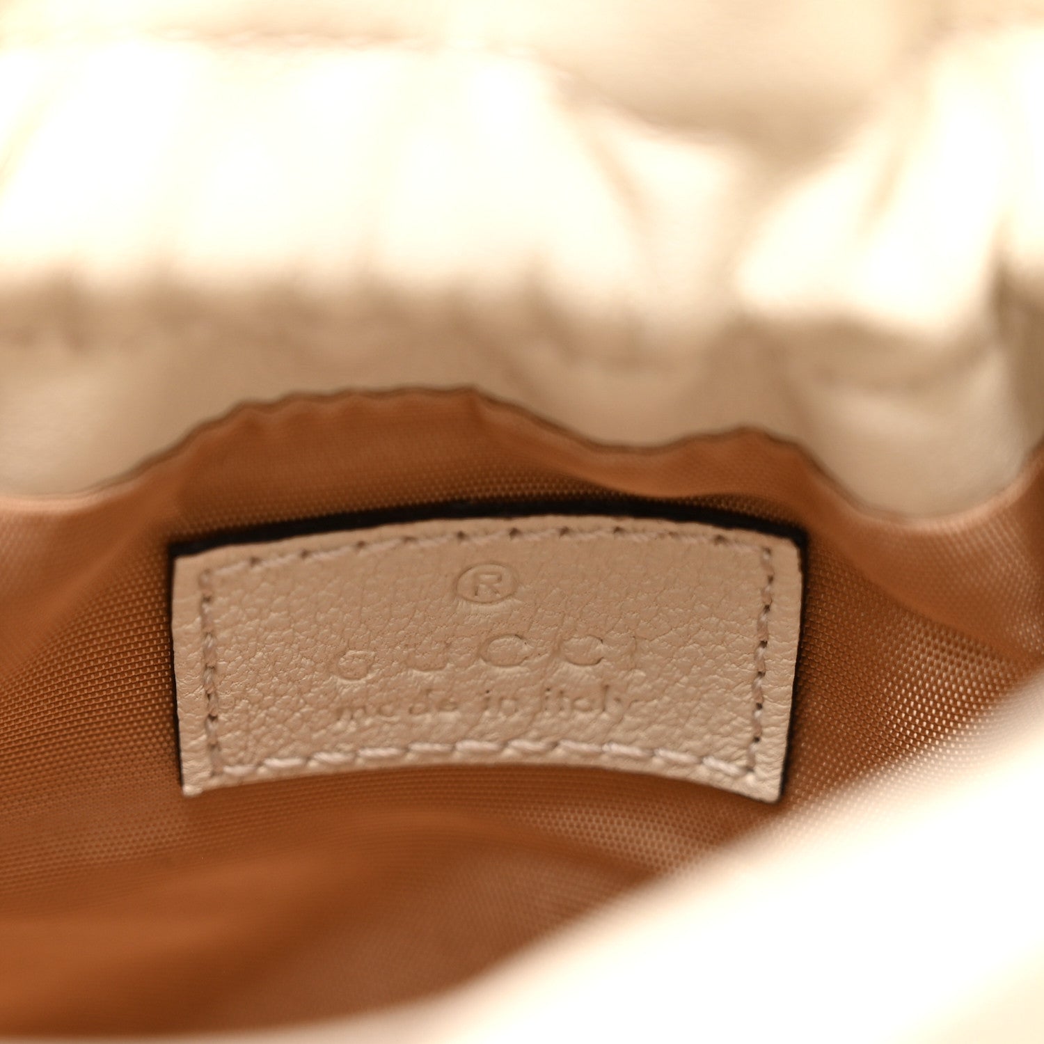 Sakai Be Green Calfskin Diagonal Stitched Mini Blondie Bucket Bag Mystic White