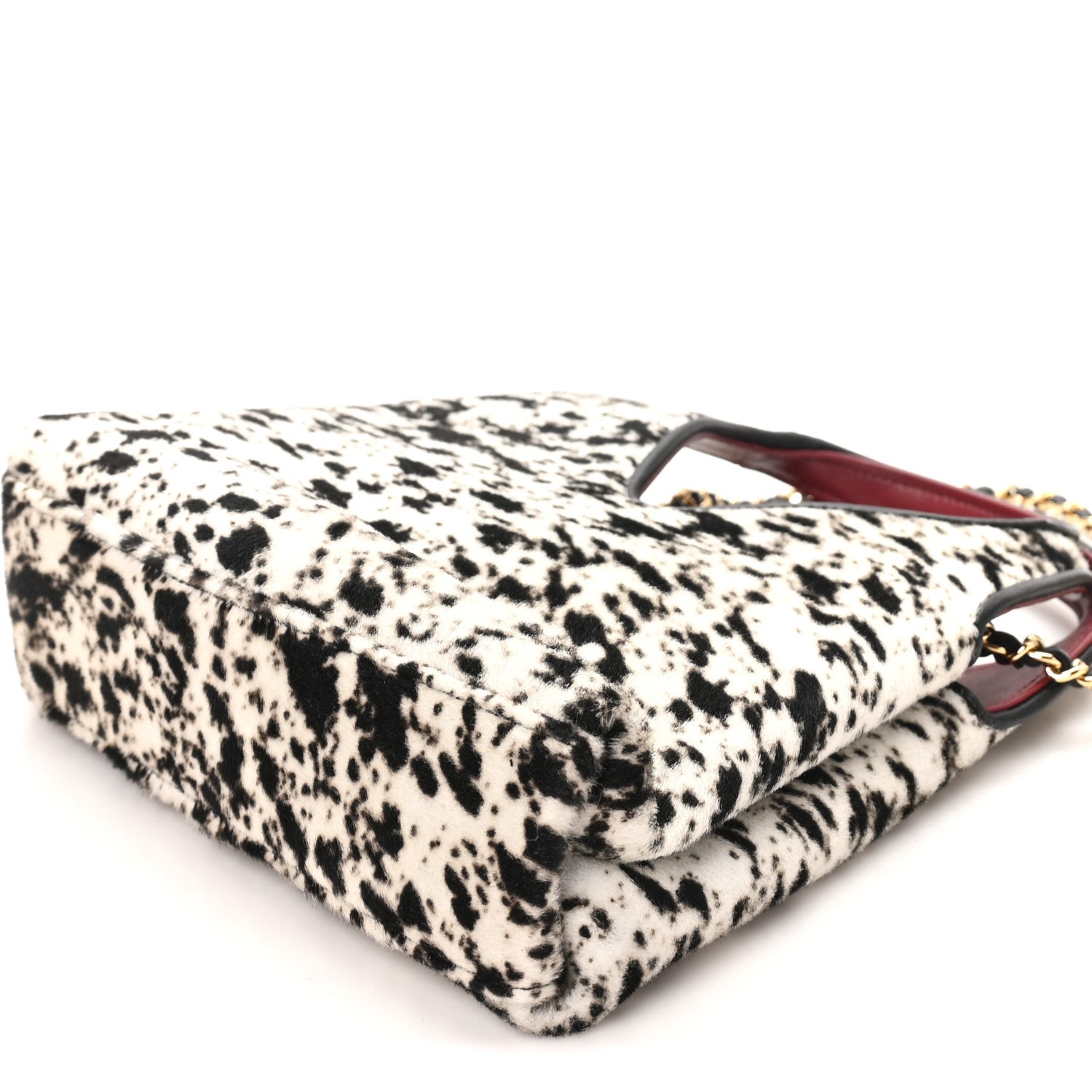 Pony Hair Printed Chic Lady Small Shopping Tote White Black
