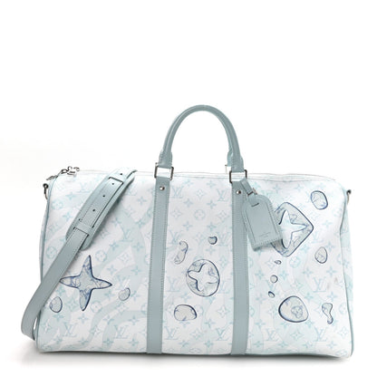 Monogram Aquagarden Keepall Bandouliere 50 Crystal Blue