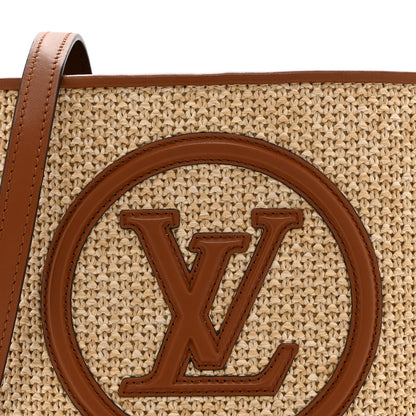 Kitted Raffia Petit Bucket Caramel
