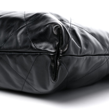 Shiny Calfskin Quilted Chanel 22 Black