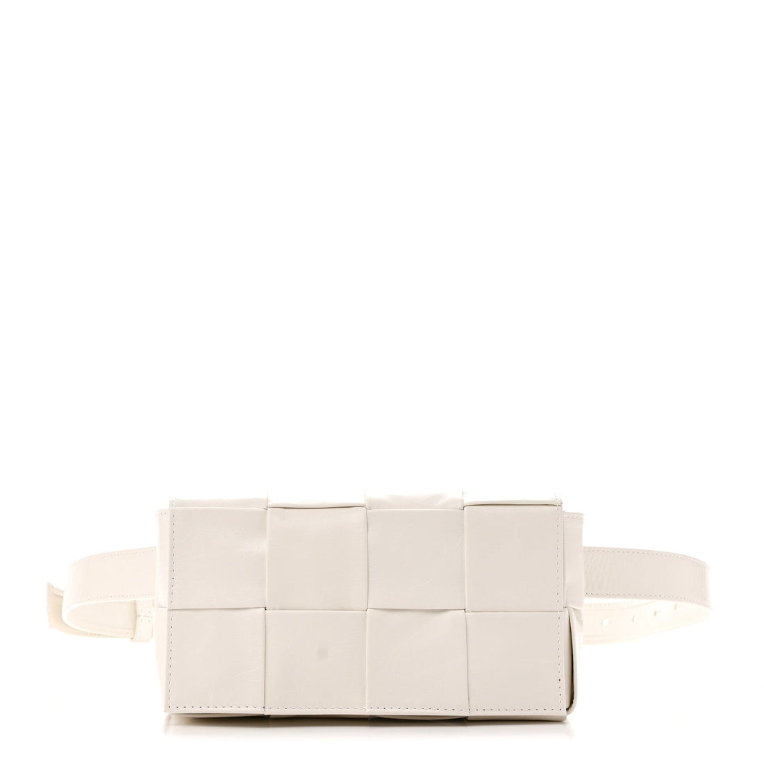 Paper Calfskin Intrecciato Cassette Belt Bag White