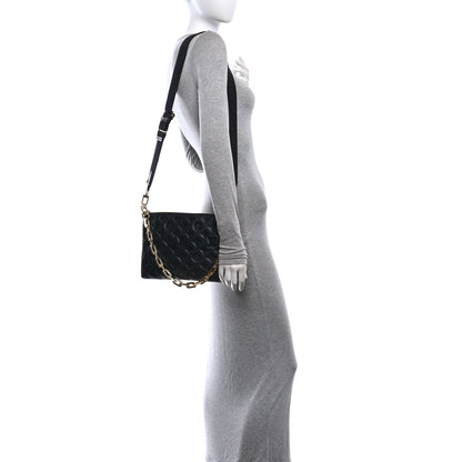 Lambskin Embossed Monogram Coussin PM Black