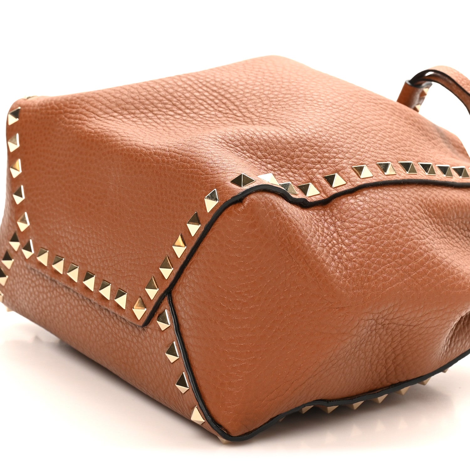 Grained Calfskin Rockstud Small Bucket Bag Selleria