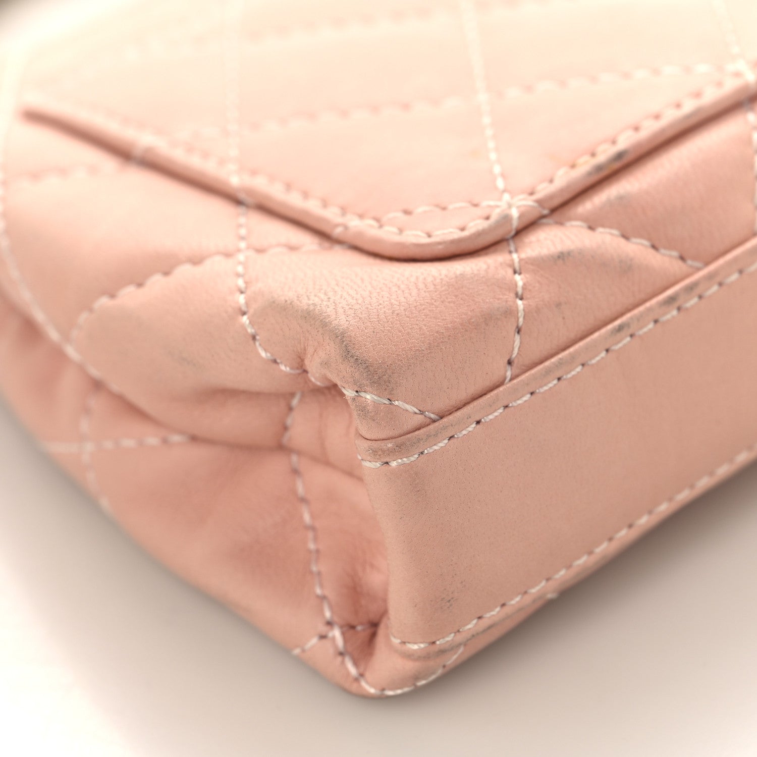Lambskin Quilted Mini Evening Bag Pink