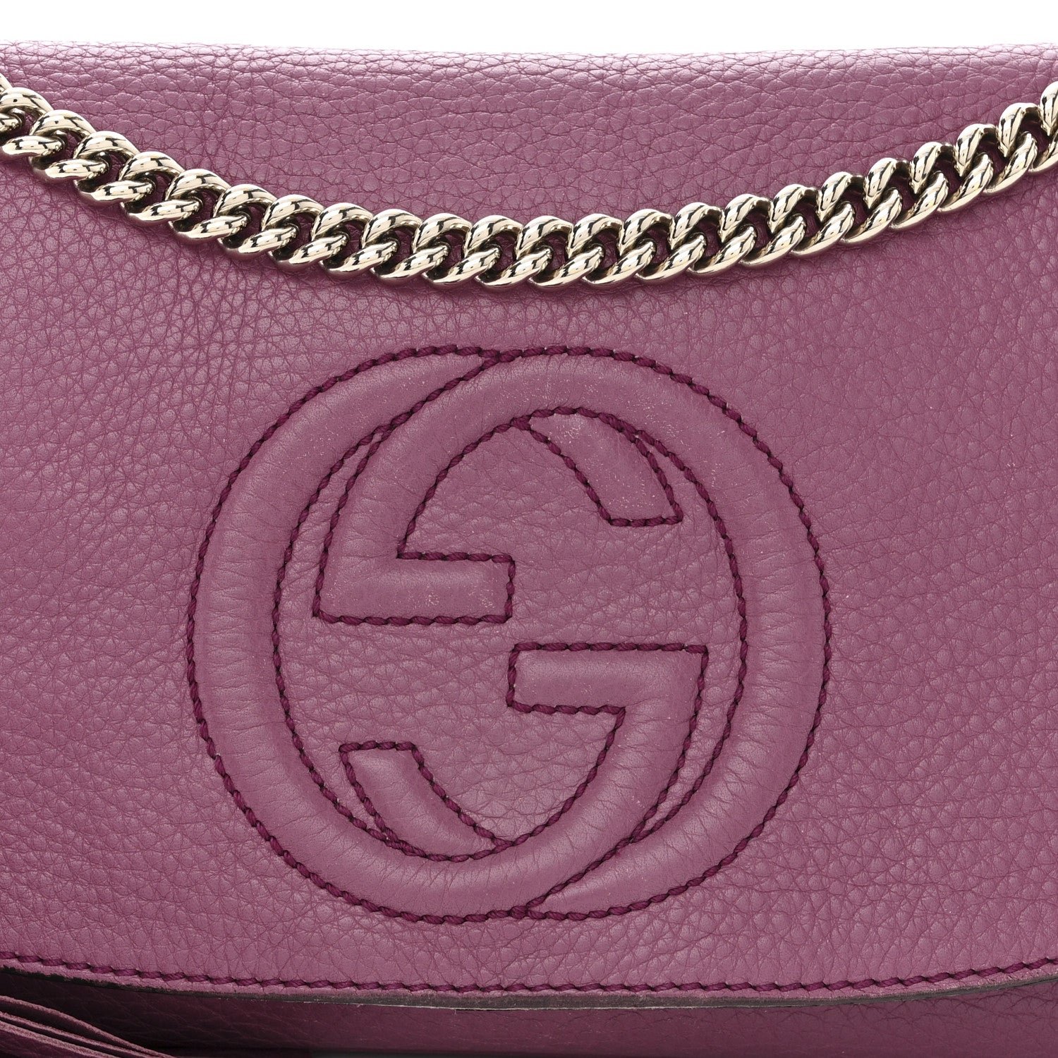 Pebbled Calfskin Medium Soho Flap Crossbody Peonia Flower