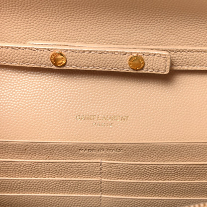 Grain De Poudre Matelasse Chevron Monogram Chain Wallet Nude Powder