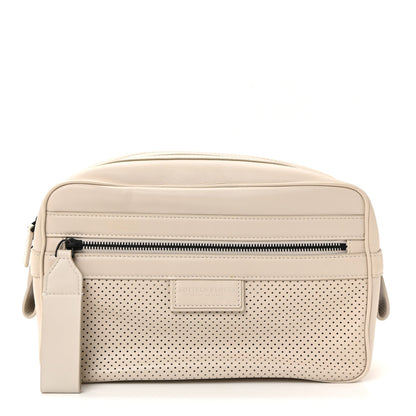 Perforated Calfskin Leggero Intrecciato Belt Bag Mist Plaster