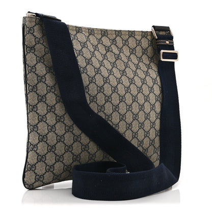 GG Plus Monogram Large Flat Messenger Bag Beige Blue