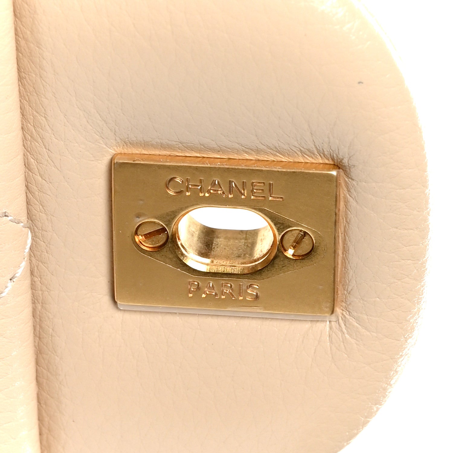 Grained Calfskin Quilted XXL Travel Flap Bag Beige