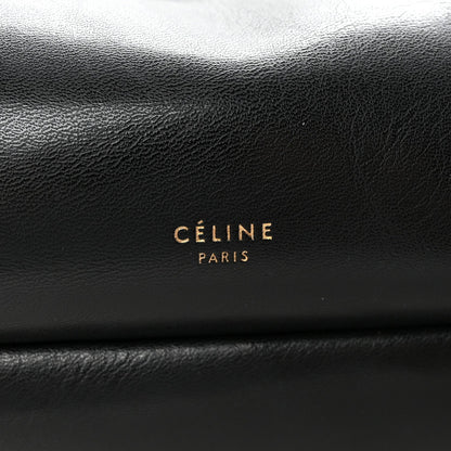 Smooth Calfskin Eyelet Small Top Handle Bag Black