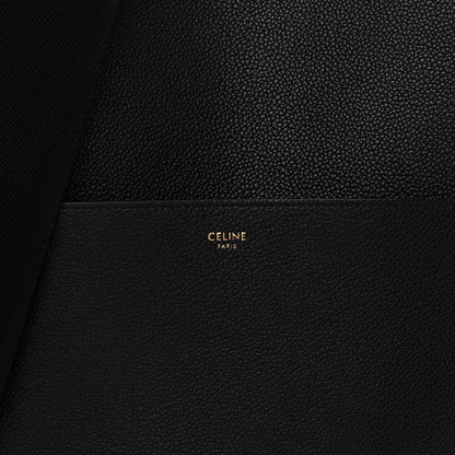 Soft Grained Calfskin Sangle Bucket Bag Black