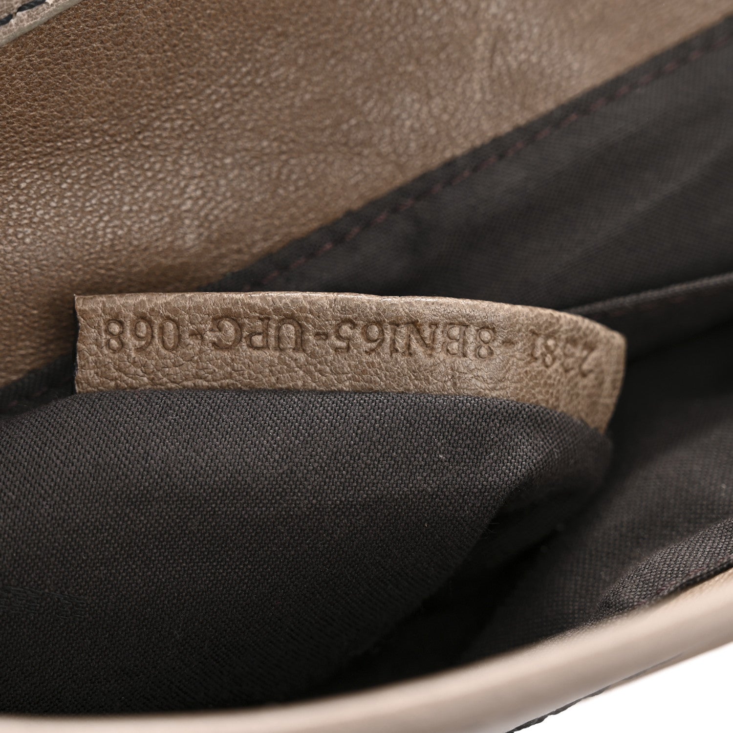 Calfskin B Bag Brown Grey
