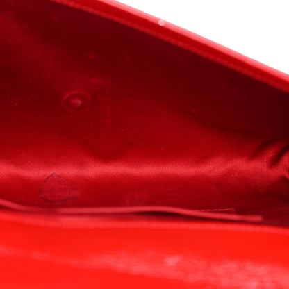 Textured Patent Monogram Large Belle De Jour Clutch Red