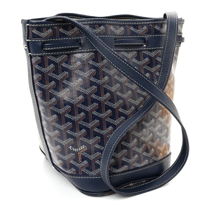 Goyardine Petit Flot Bucket Bag PM Navy