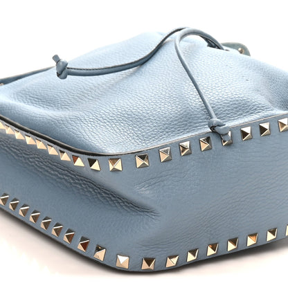 Grained Calfskin Rockstud Bucket Bag Amadeus