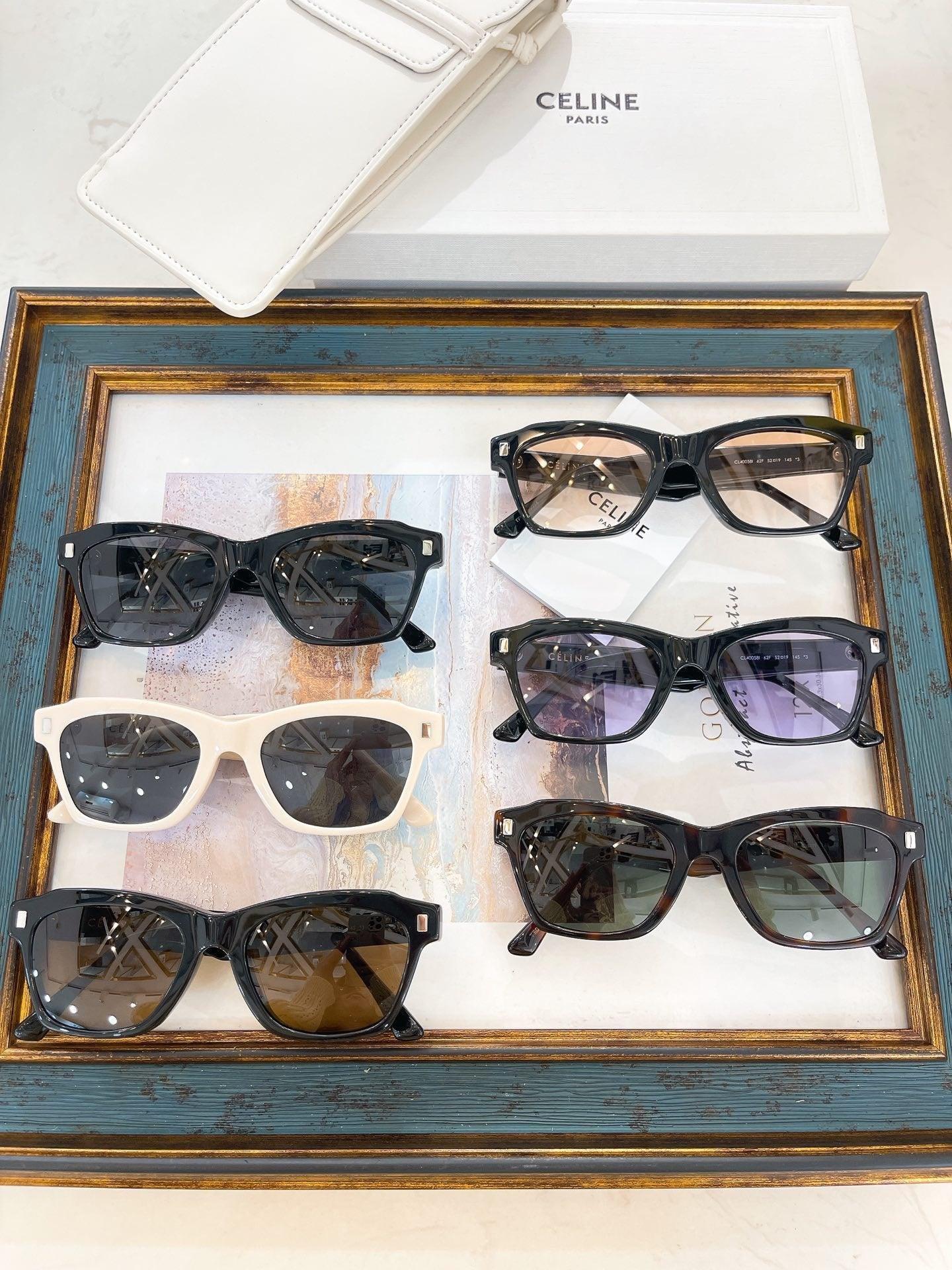 CELINE Rectangular Cat Eye Sunglasses CL40058I Black Women's Sunglasses ✨