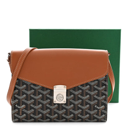 Goyardine Calfskin Chypre Wallet Pouch Black Gold