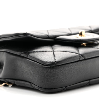 Lambskin Quilted Mini My Precious Waist Bag Black