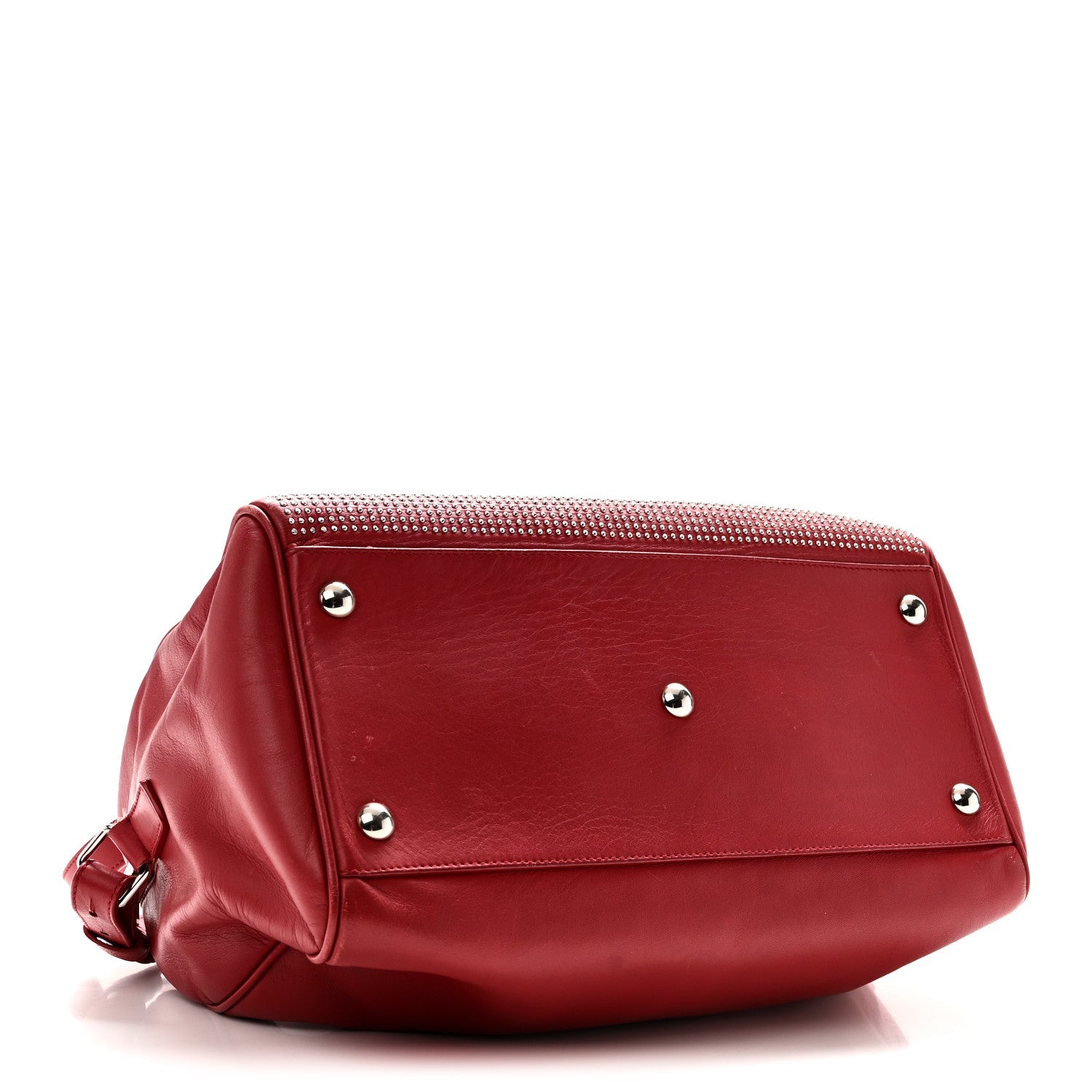 Calfskin Studded Classic Duffle 6 Red