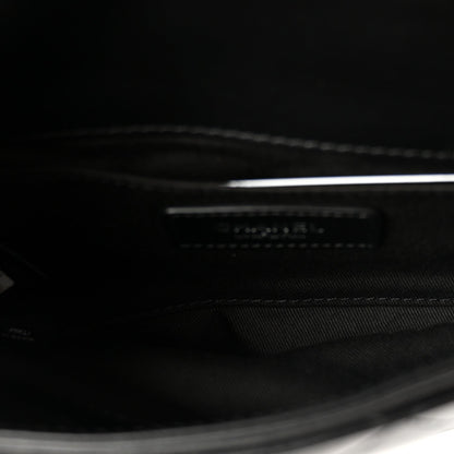 Calfskin Quilted CC Uniform Flap Belt Bag Black