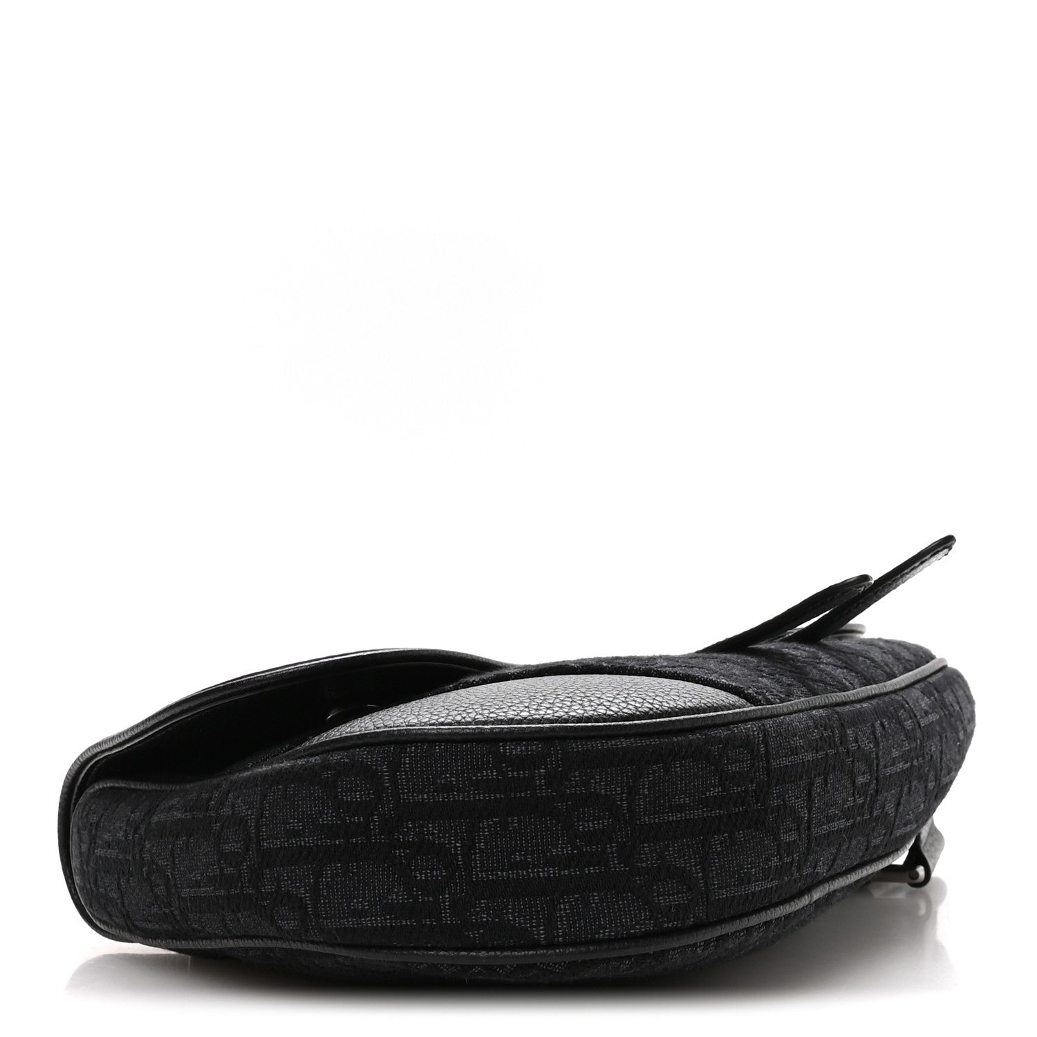 Grained Calfskin Oblique Mens Saddle Bag Black Blue