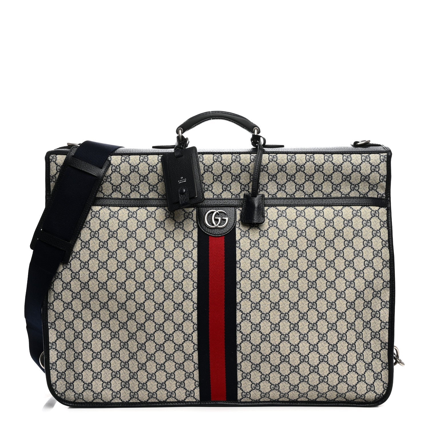 GG Supreme Monogram Web Savoy Garment Bag Beige Blue