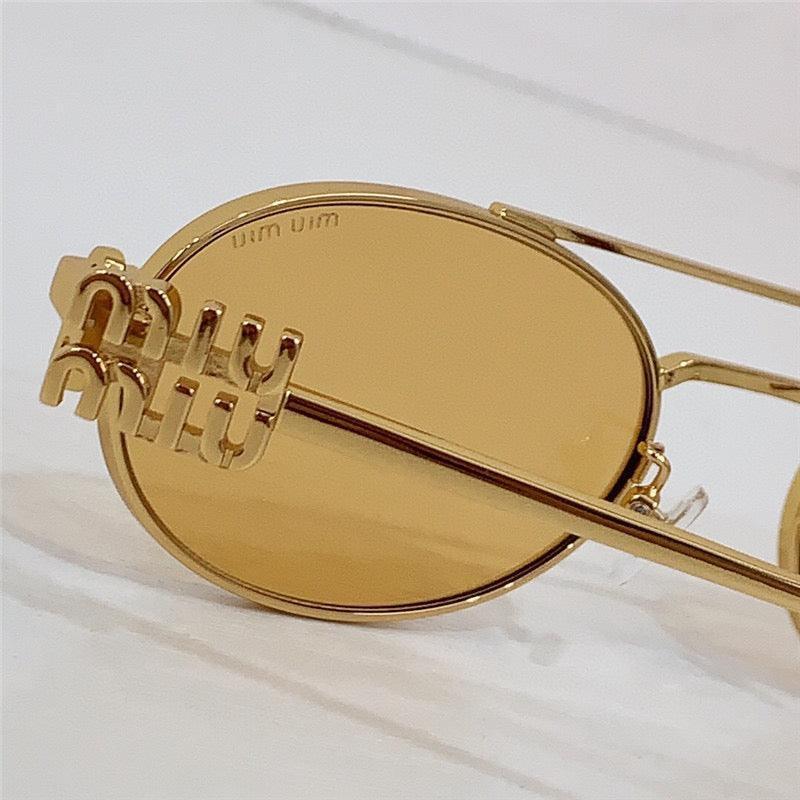 Miu Miu MU54ZS Oval Gold-Black Frame 53mm Women&