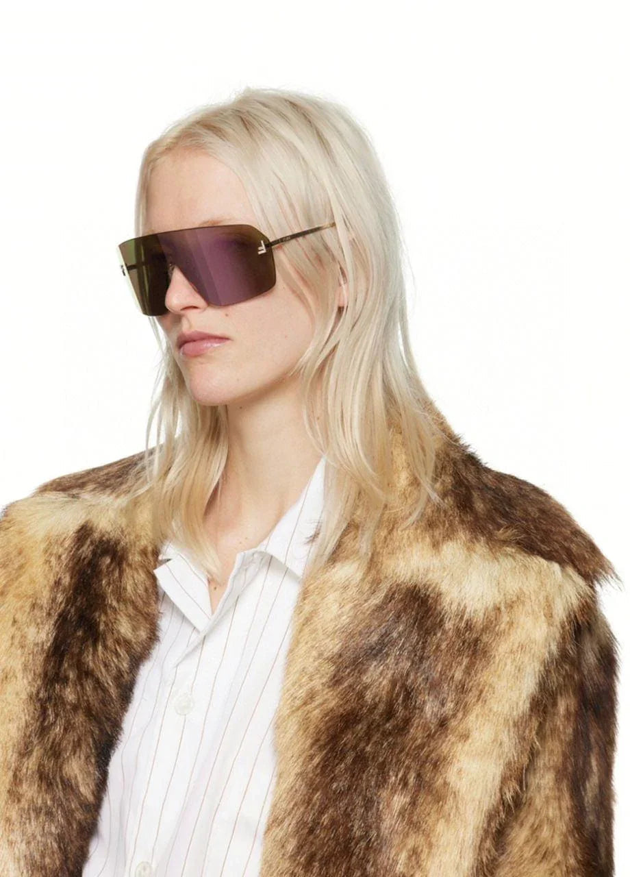 Fendi 2024 First Mask FE 4121 US 28G Shield Sunglasses Women's✨