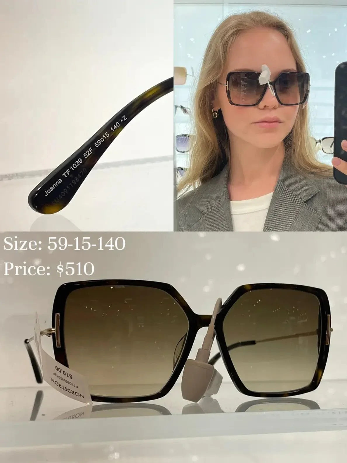 Tom Ford FT 1039 (52F) Sunglasses oversize Sunglasses ✨