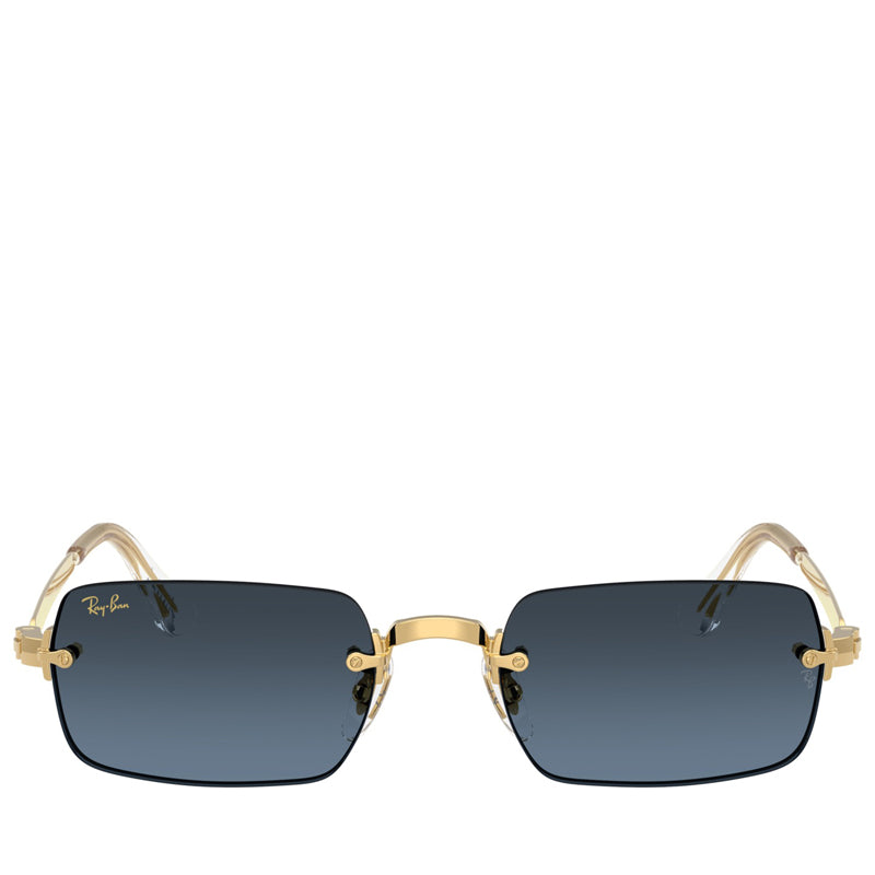 A$AP Rocky x Ray-Ban Rimless - Polished Arista Gold/Blue Gradient Dark Grey
