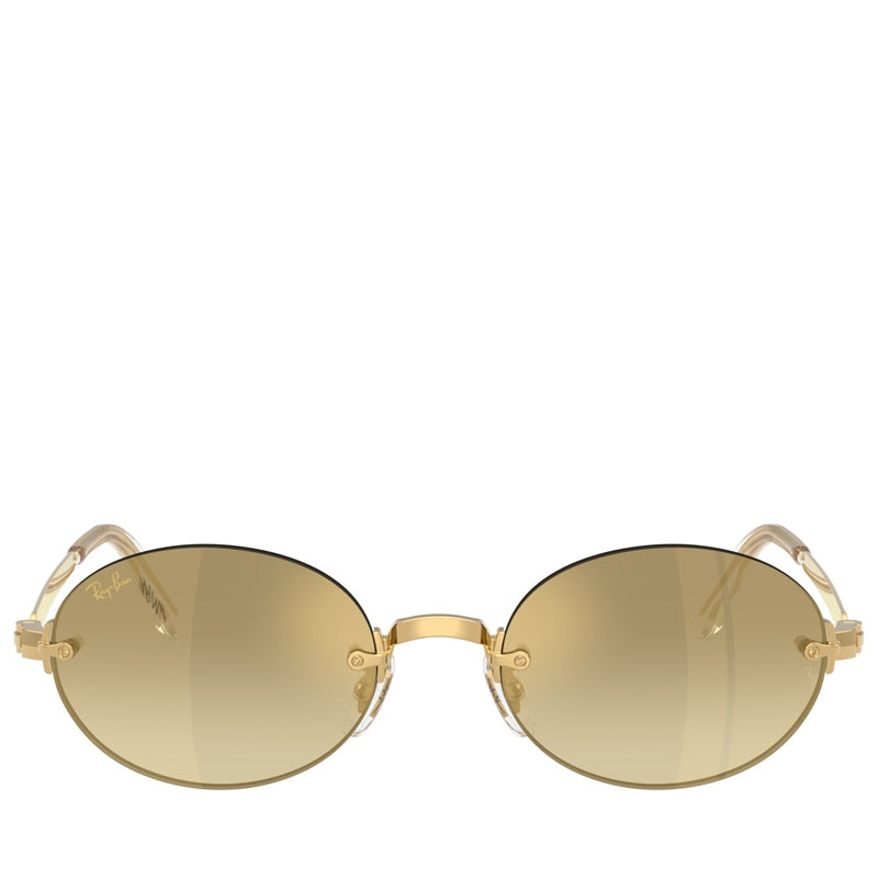 A$AP Rocky x Ray-Ban Rimless - Polished Arista Gold/Brown Mirrored Gold Gradient