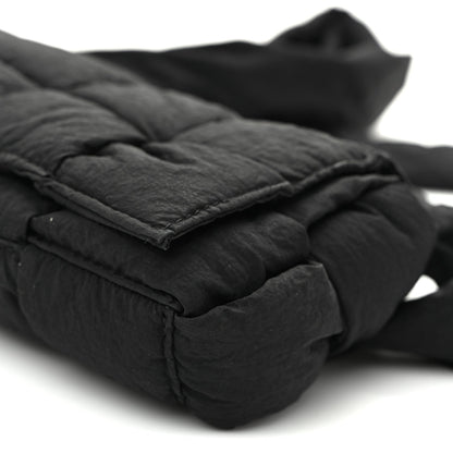 Nylon Intrecciato Padded Tech Mini Cassette Belt Bag Black
