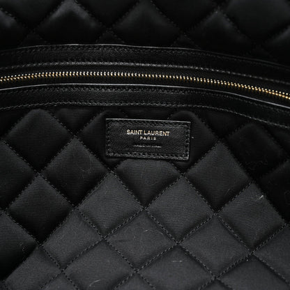 Calfskin Quilted ES Giant Travel Bag Black