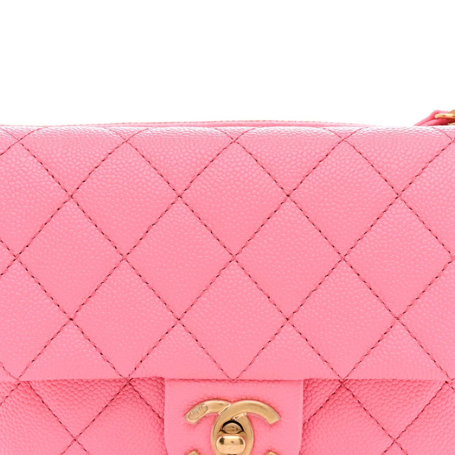 Shiny Caviar Pick Me Up Flap Belt Bag Pink