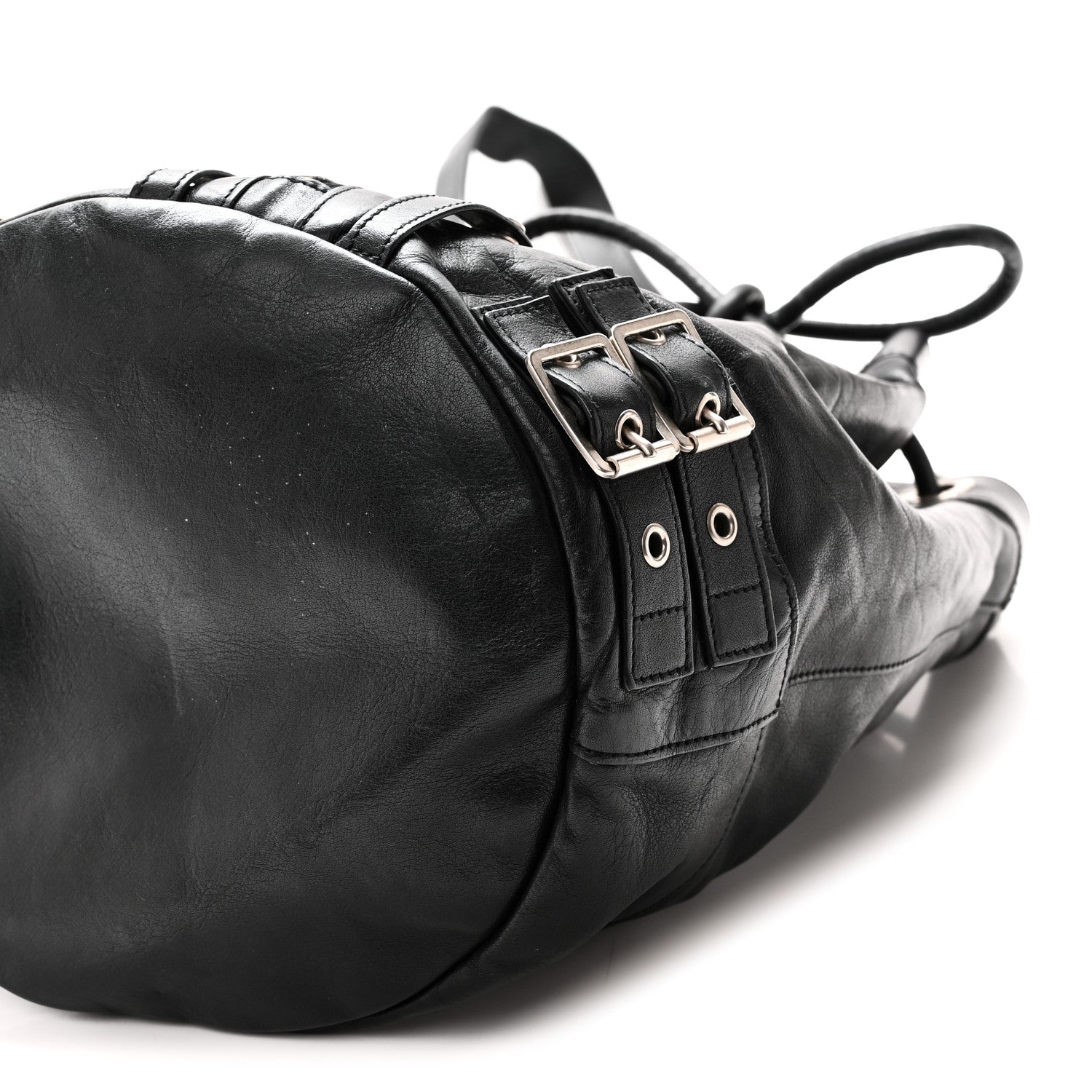 Calfskin Medium Rider Bucket Bag Black