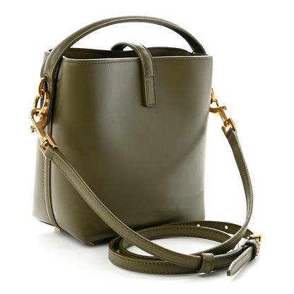 Shiny Calfskin Le 37 Mini Bucket Bag Strong Moss