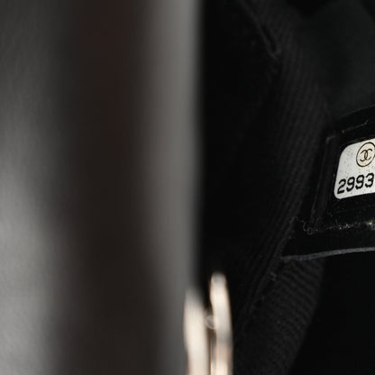 Calfskin Quilted CC Uniform Flap Belt Bag Black