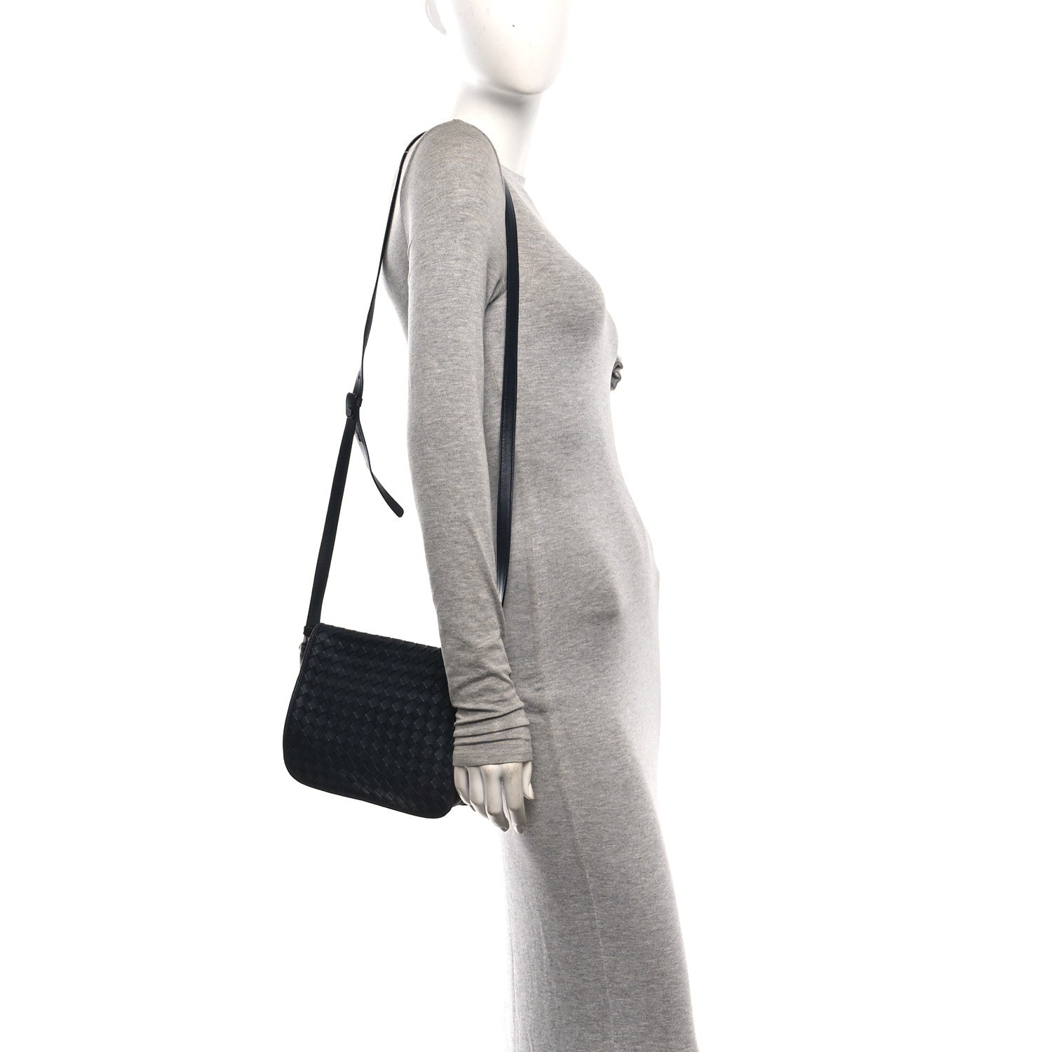 Nappa Intrecciato Messenger Bag Ardoise