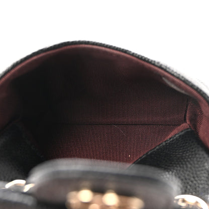 Caviar Quilted Mini Chain Belt Bag Black