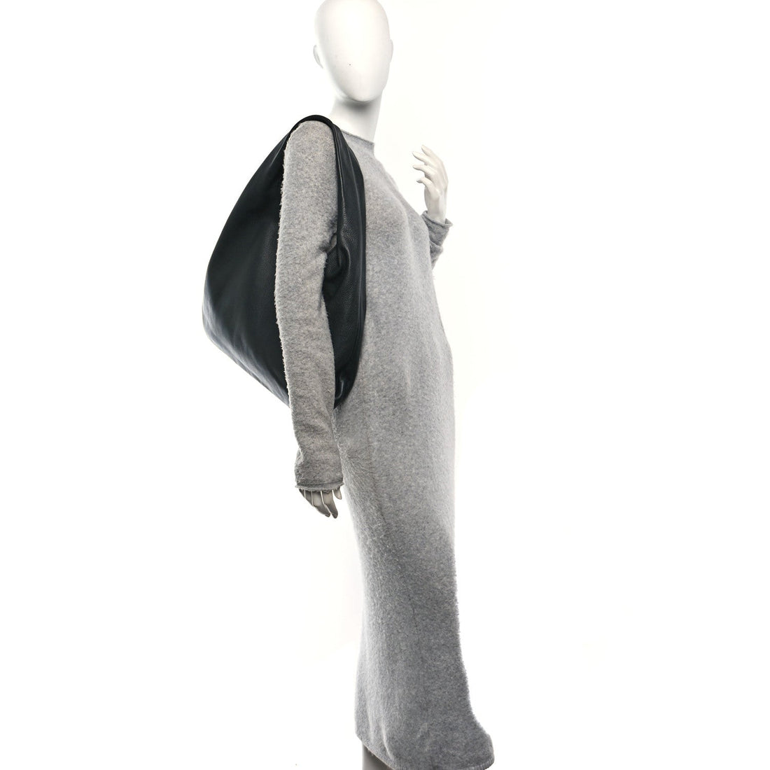 Grained Calfskin Medium Everyday Shoulder Bag Bottle Green