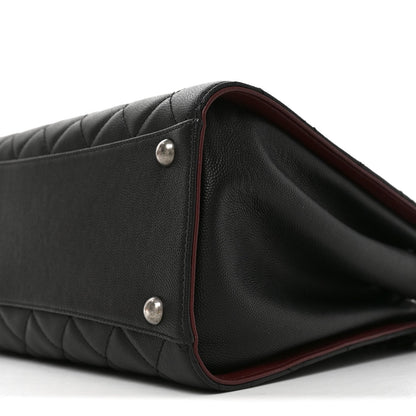 Caviar Quilted Medium CC Bucket Bag Black