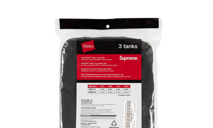 Hanes Tagless Tank Tops 3 Pack "Black" SU10525