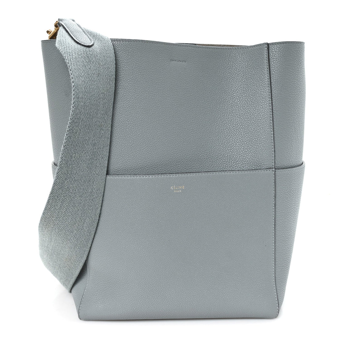 Soft Grained Calfskin Sangle Bucket Bag Storm
