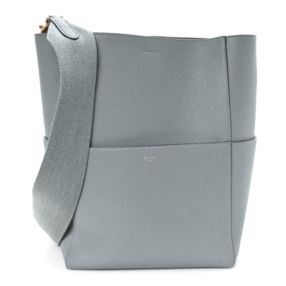Soft Grained Calfskin Sangle Bucket Bag Storm