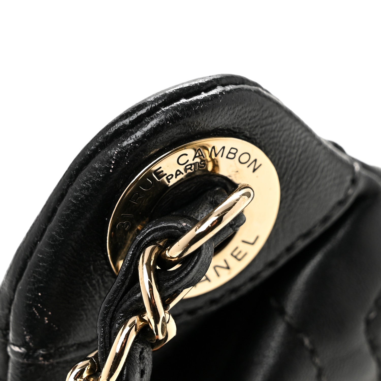 Lambskin Quilted Waist Bag Fanny Pack Black