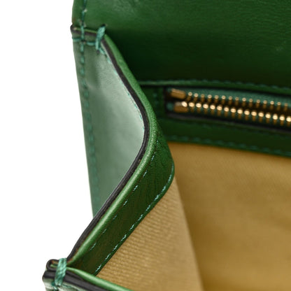 Vitello Small Glam Lock Rockstud Flap Gea Green