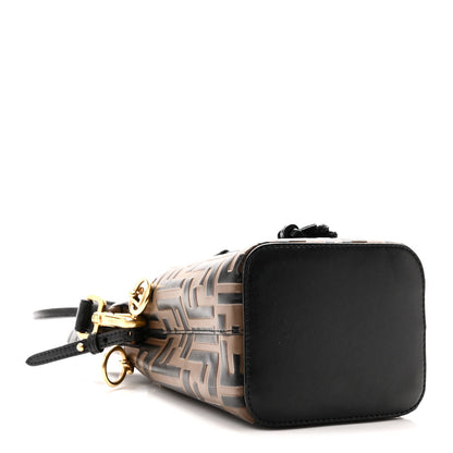 Vitello Liberty F is Fendi Bi-Color FF 1974 Embossed Mini Mon Tresor Bucket Bag Maya Black