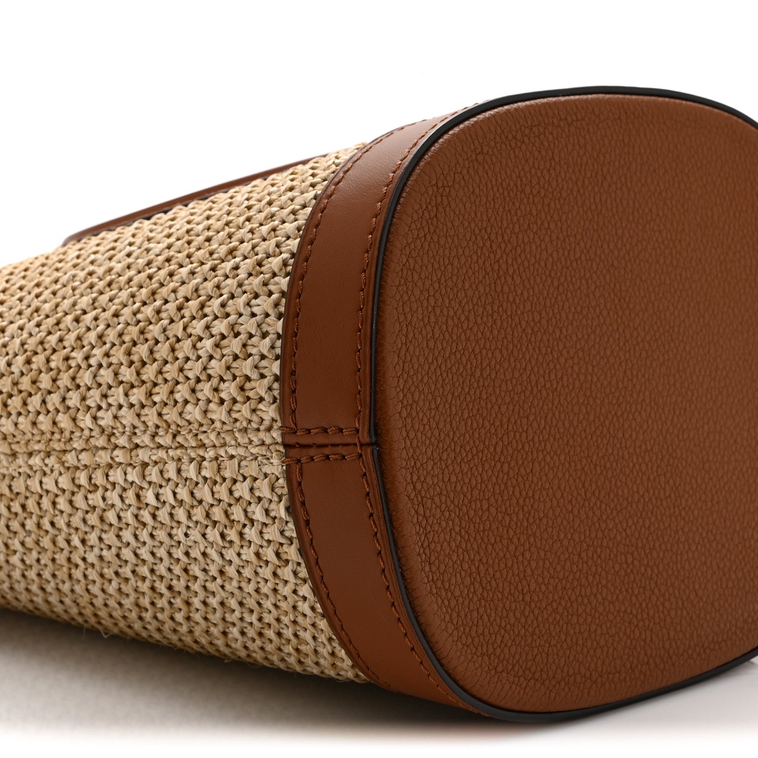 Kitted Raffia Petit Bucket Caramel
